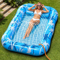 Inflatable Tanning Pool Lounger with Sprinkler – XL Float Raft | 6-in-1 Sunbathing Lounge for Adults